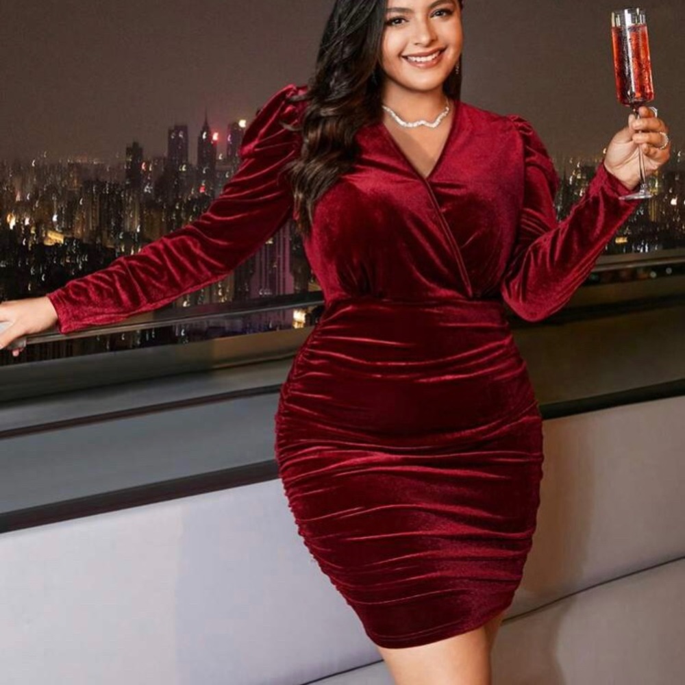 Velvet Burgundy Body-con Dress